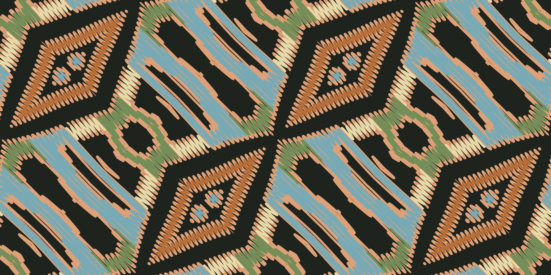 African Ikat Paisley Embroidery. Geometric Ethnic Oriental Seamless Pattern Traditional Background. Aztec Style Abstract Vector Illustration. Design for Texture, Fabric, Clothing, Wrapping, Carpet.