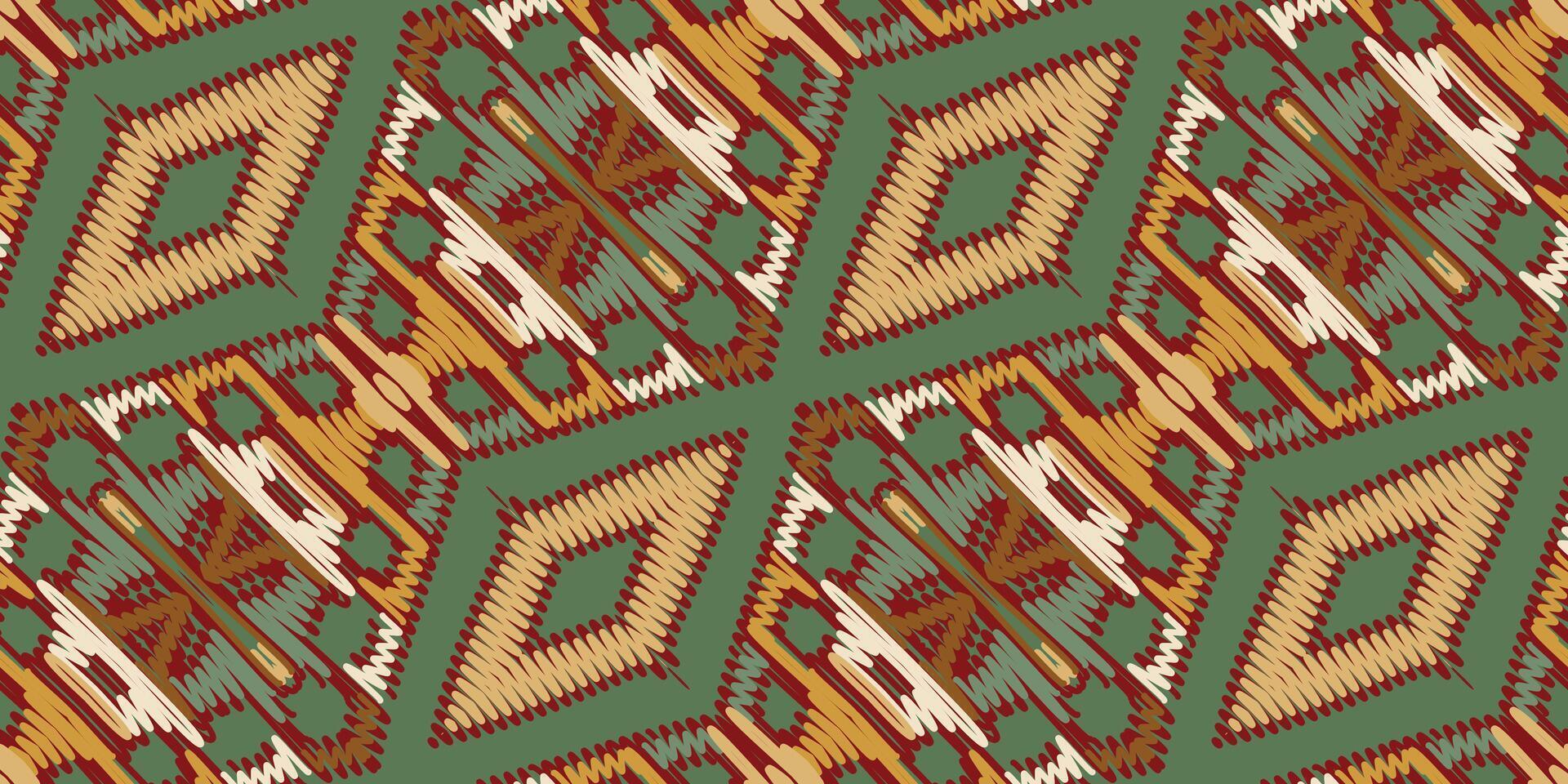 African Ikat Paisley Embroidery. Geometric Ethnic Oriental Seamless Pattern Traditional Background. Aztec Style Abstract Vector Illustration. Design for Texture, Fabric, Clothing, Wrapping, Carpet.