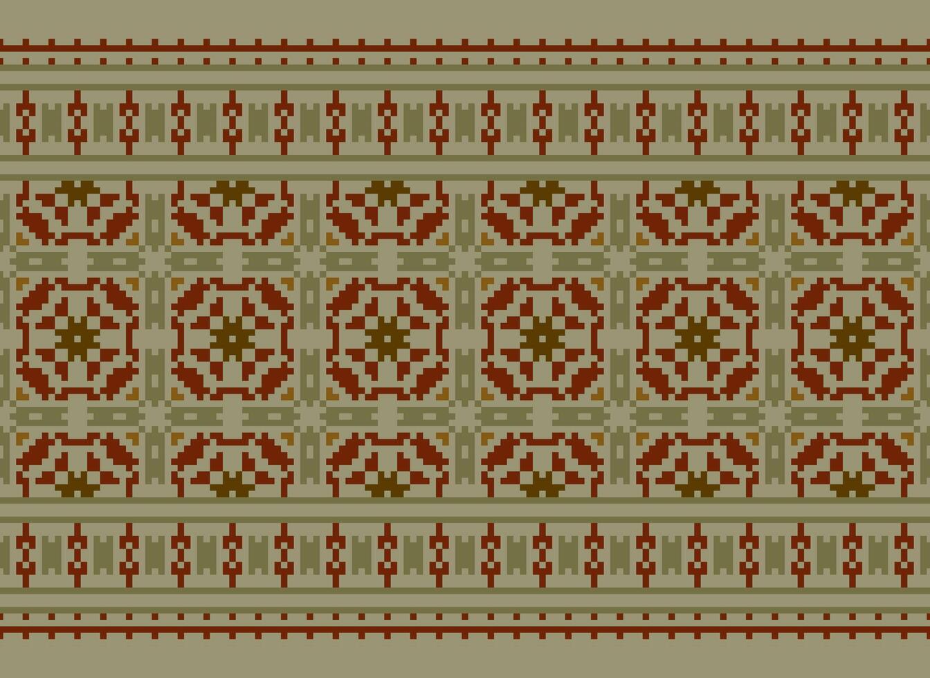 Cross Stitch. Geometric ethnic patterns. Design for Saree, Patola, Sari, Dupatta, Vyshyvanka, rushnyk, dupatta, Clothing, fabric, batik, Knitwear, Embroidery, Ikkat, Pixel pattern. Traditional Design. vector