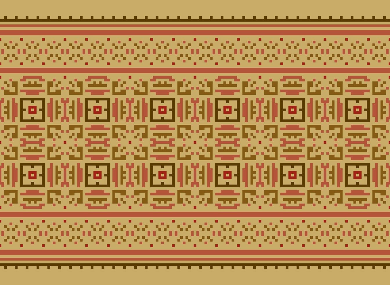 Cross Stitch. Geometric ethnic patterns. Design for Saree, Patola, Sari, Dupatta, Vyshyvanka, rushnyk, dupatta, Clothing, fabric, batik, Knitwear, Embroidery, Ikkat, Pixel pattern. Traditional Design. vector