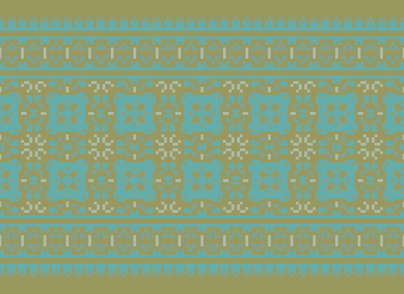 Cross Stitch Border. Embroidery Cross Stitch. Ethnic Patterns. Geometric Ethnic Indian pattern. Native Ethnic pattern.Texture Textile Fabric Clothing Knitwear print. Pixel Horizontal Seamless Vector. vector