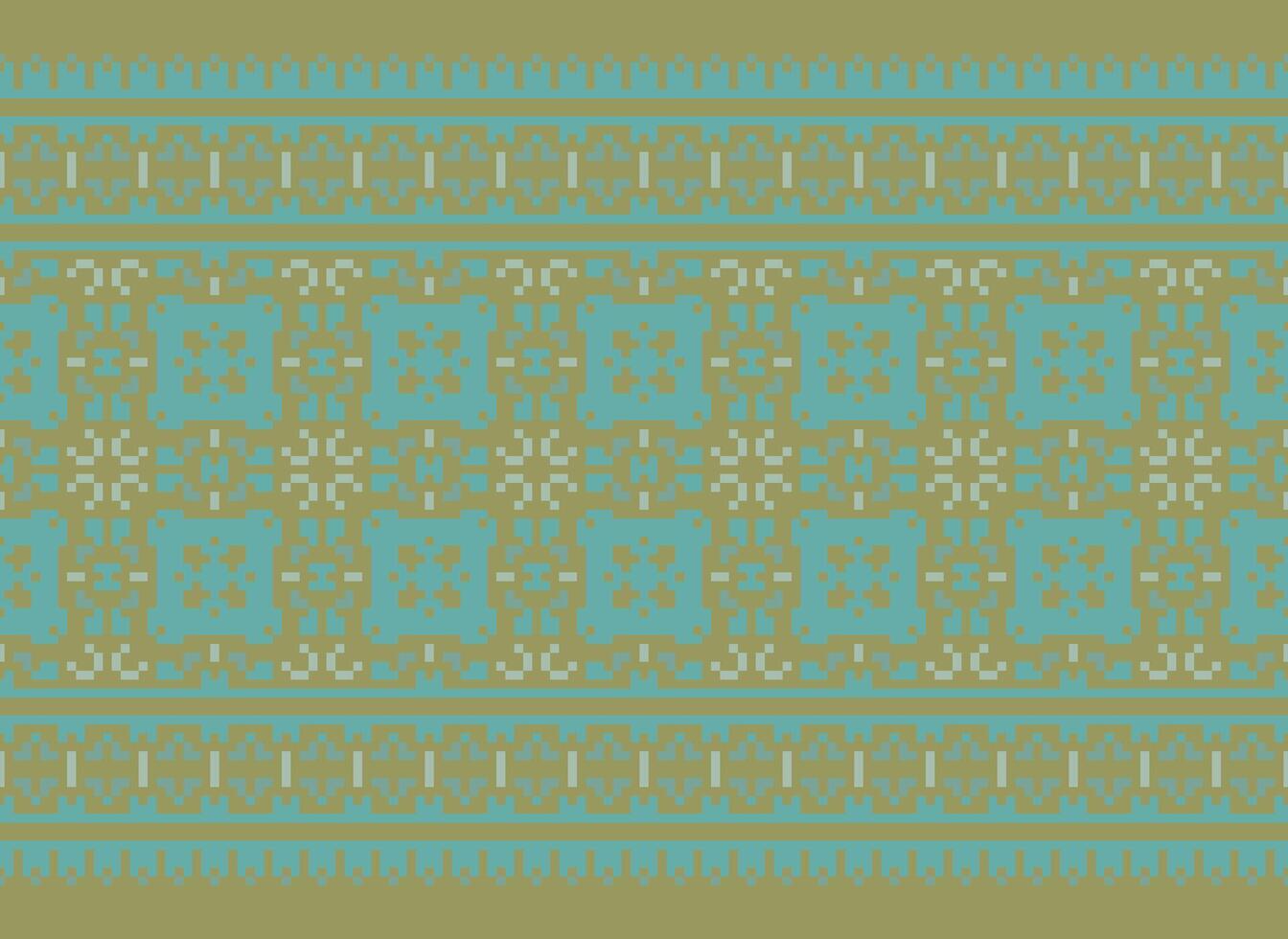 Cross Stitch Border. Embroidery Cross Stitch. Ethnic Patterns. Geometric Ethnic Indian pattern. Native Ethnic pattern.Texture Textile Fabric Clothing Knitwear print. Pixel Horizontal Seamless Vector. vector