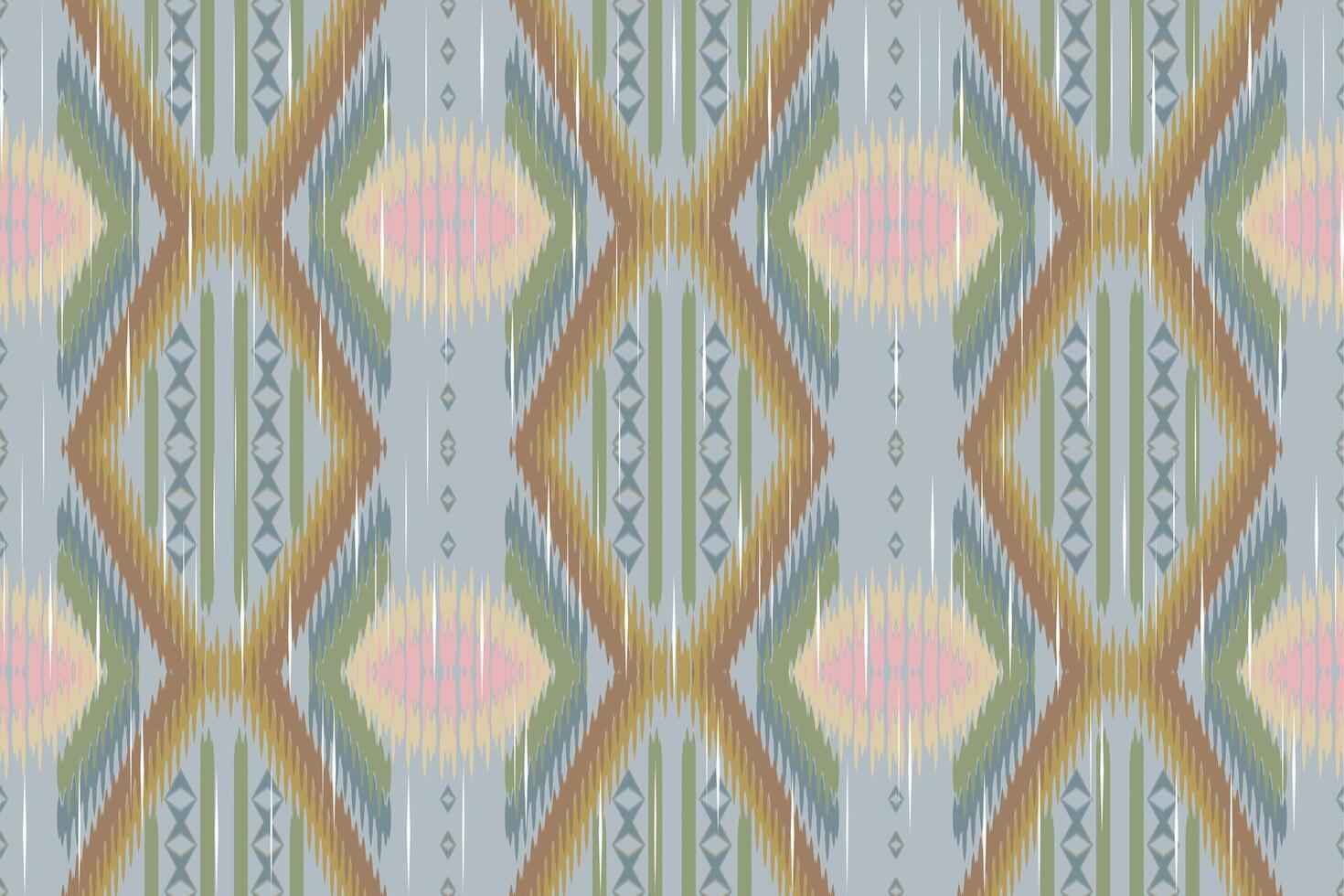 Ikat Paisley Embroidery on the Fabric in Indonesia,india and Asian countries.geometric Ethnic Oriental Seamless pattern.aztec Style. illustration.design for Texture,fabric,clothing,wrapping,carpet. vector