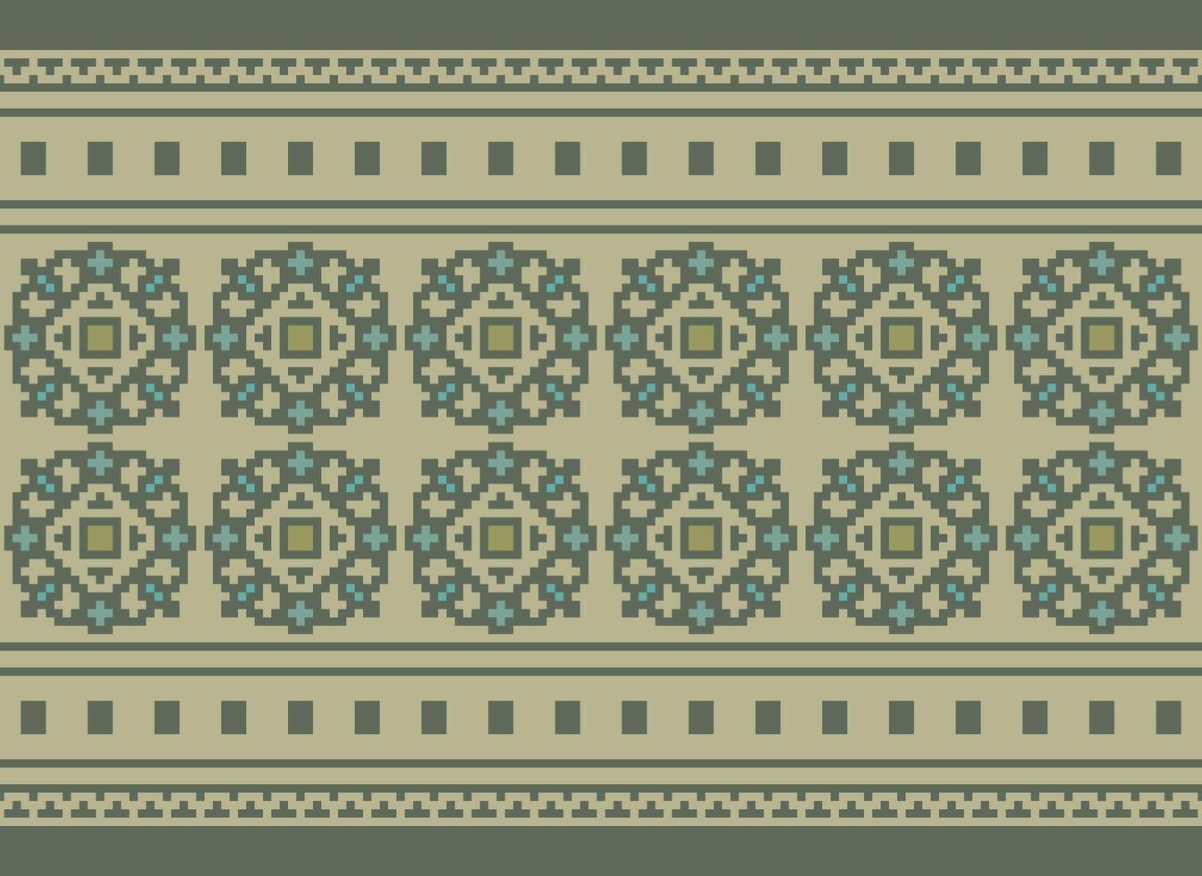 Ethnic Geometric Seamless Fabric Pattern Cross Stitch. Ikat Embroidery Oriental Pixel Pattern Cream Background. Abstract,vector,illustration. Texture,cross Stitch,scarf,decoration,motifs,wallpaper. vector