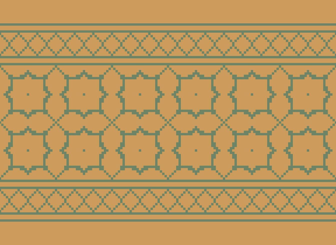Ethnic Geometric Seamless Fabric Pattern Cross Stitch. Ikat Embroidery Oriental Pixel Pattern Cream Background. Abstract,vector,illustration. Texture,cross Stitch,scarf,decoration,motifs,wallpaper. vector