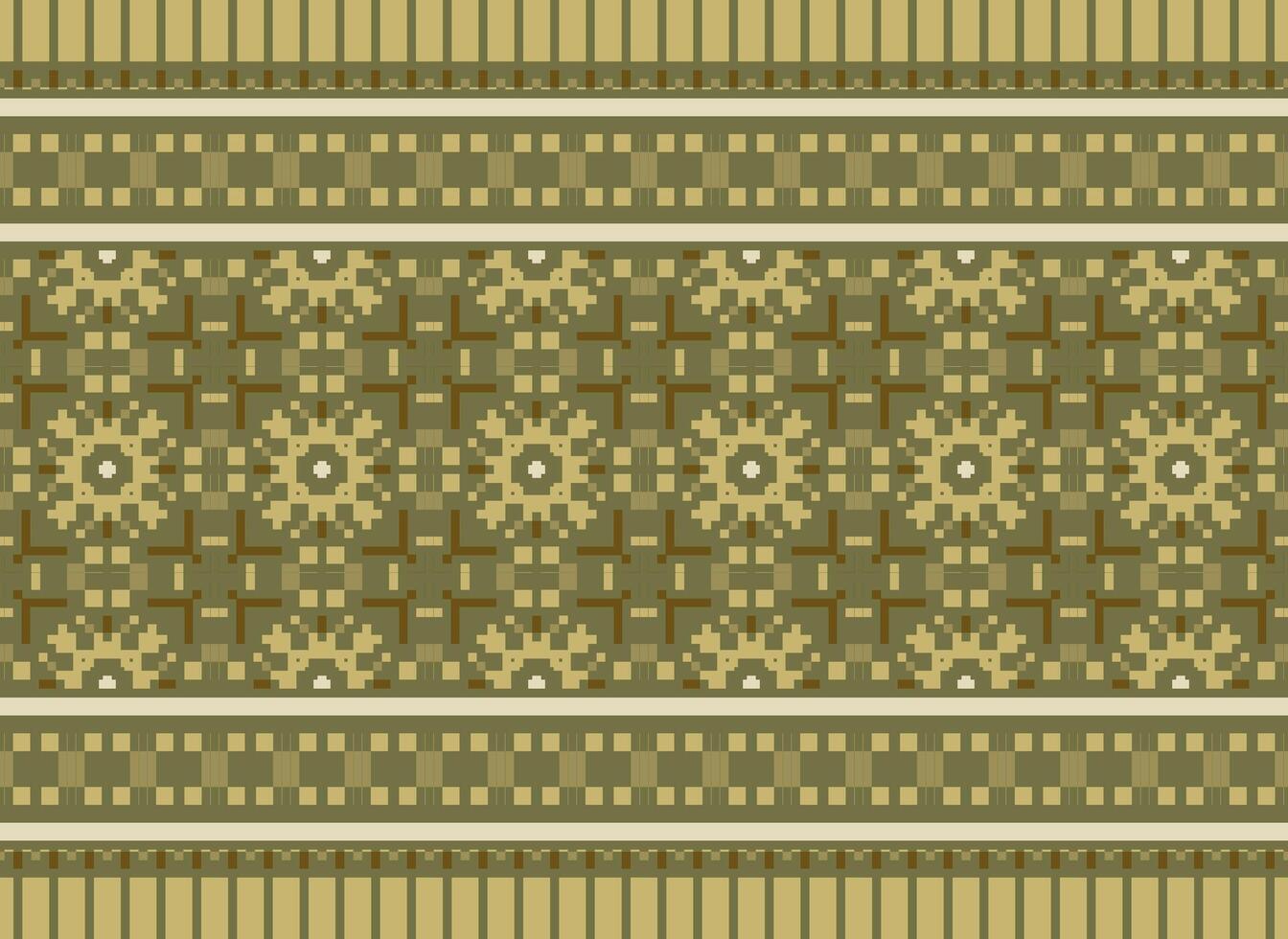 Cross Stitch Border. Embroidery Cross Stitch. Ethnic Patterns. Geometric Ethnic Indian pattern. Native Ethnic pattern.Texture Textile Fabric Clothing Knitwear print. Pixel Horizontal Seamless Vector. vector