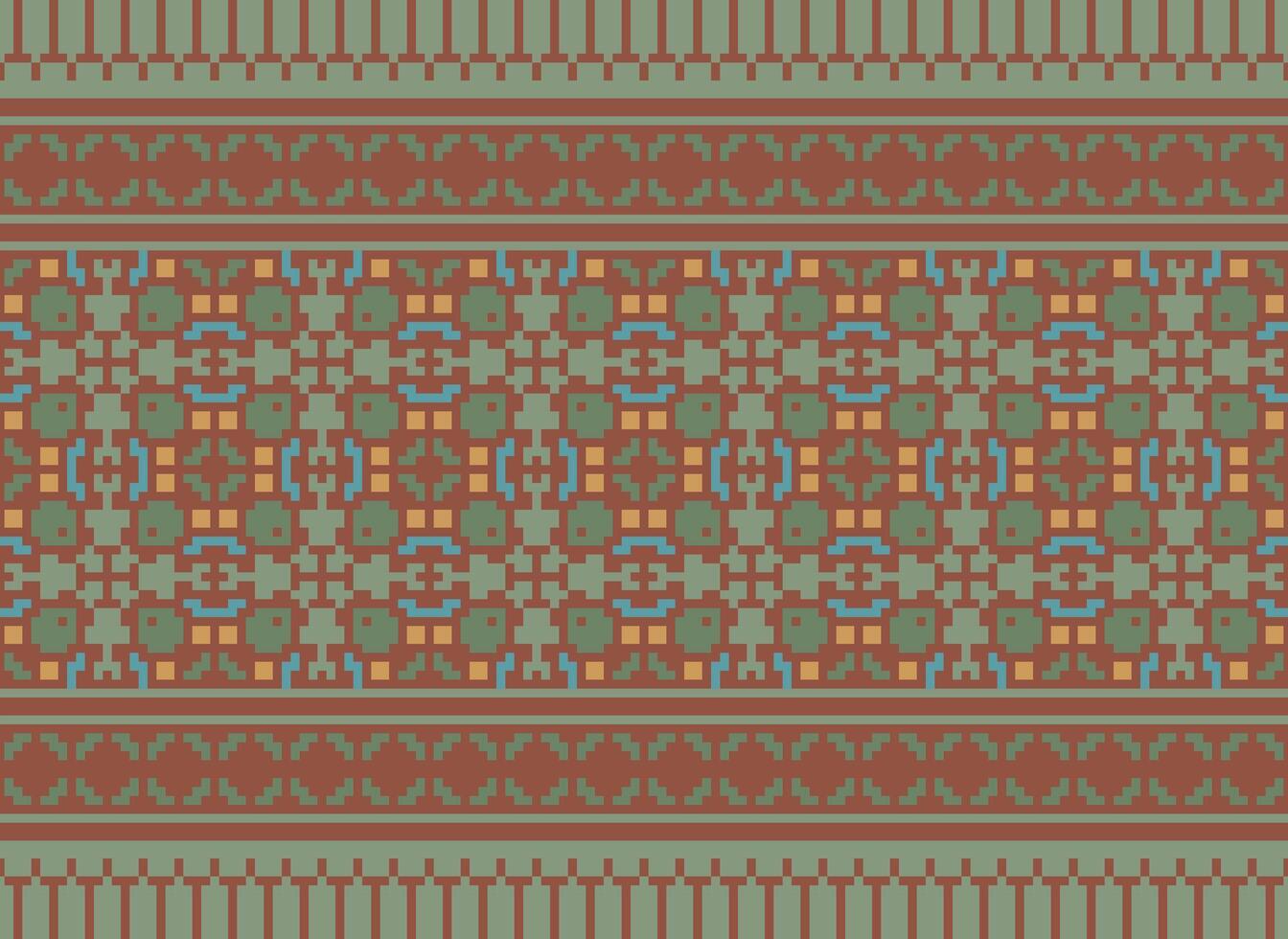Ethnic Geometric Seamless Fabric Pattern Cross Stitch. Ikat Embroidery Oriental Pixel Pattern Cream Background. Abstract,vector,illustration. Texture,cross Stitch,scarf,decoration,motifs,wallpaper. vector