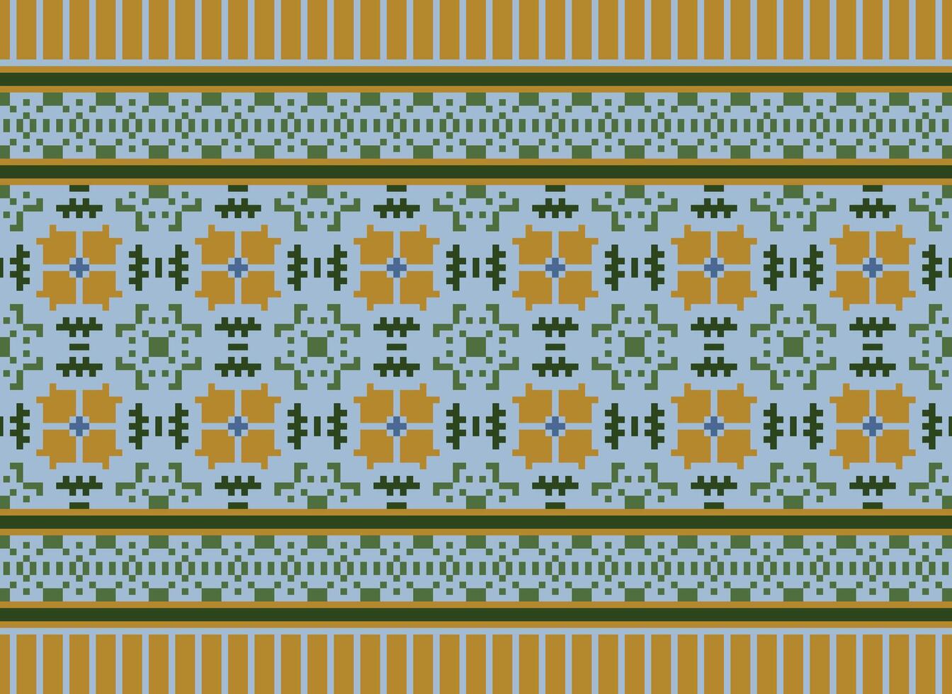 Ethnic Geometric Seamless Fabric Pattern Cross Stitch. Ikat Embroidery Oriental Pixel Pattern Cream Background. Abstract,vector,illustration. Texture,cross Stitch,scarf,decoration,motifs,wallpaper. vector