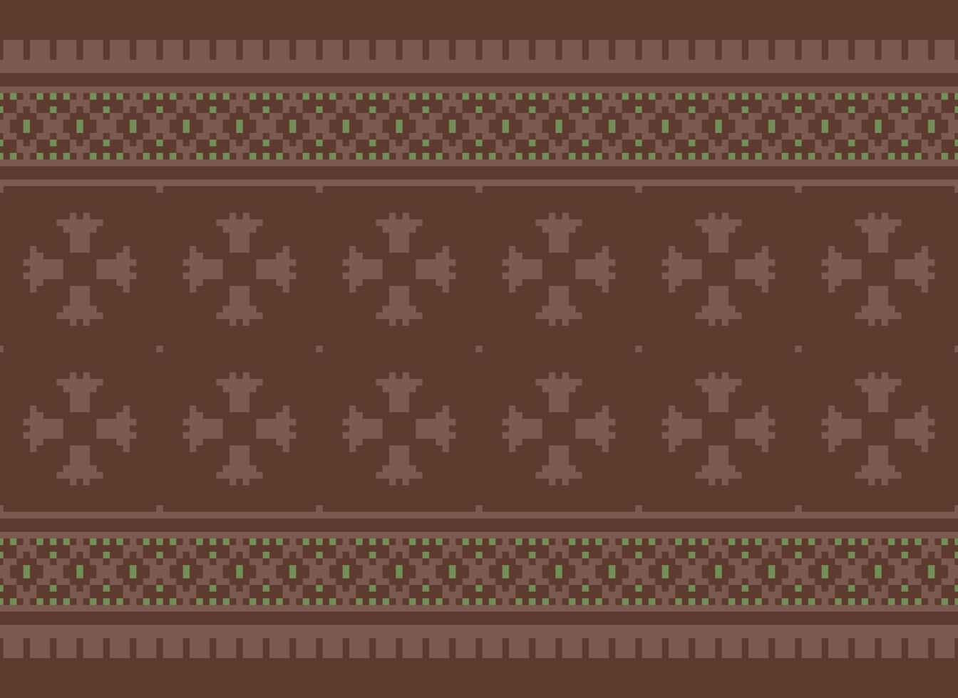 Ethnic Geometric Seamless Fabric Pattern Cross Stitch. Ikat Embroidery Oriental Pixel Pattern Cream Background. Abstract,vector,illustration. Texture,cross Stitch,scarf,decoration,motifs,wallpaper. vector