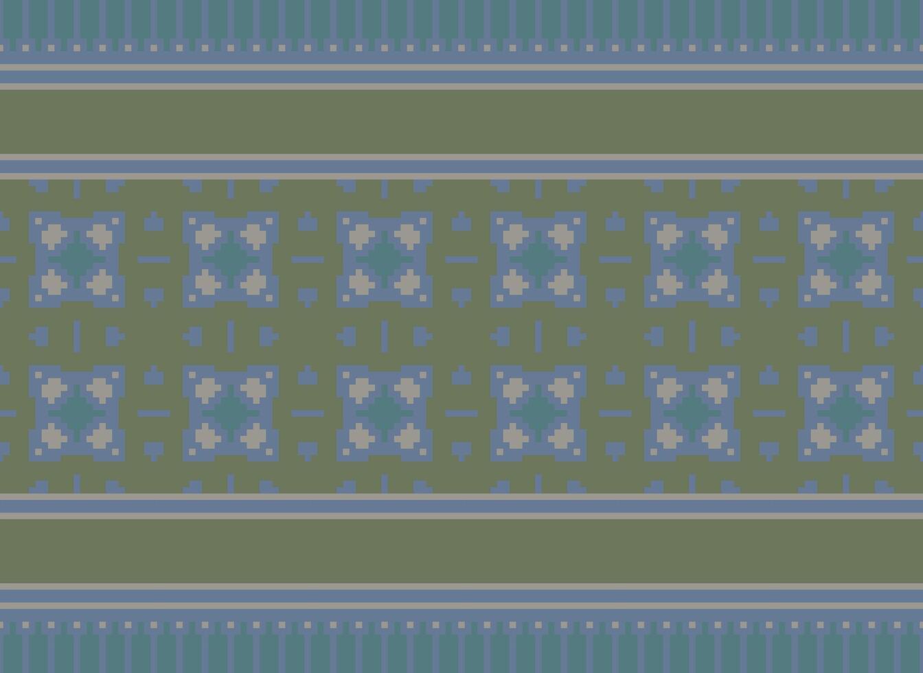 Ethnic Geometric Seamless Fabric Pattern Cross Stitch. Ikat Embroidery Oriental Pixel Pattern Cream Background. Abstract,vector,illustration. Texture,cross Stitch,scarf,decoration,motifs,wallpaper. vector