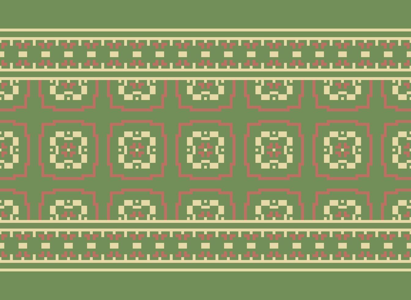Ethnic Geometric Seamless Fabric Pattern Cross Stitch. Ikat Embroidery Oriental Pixel Pattern Cream Background. Abstract,vector,illustration. Texture,cross Stitch,scarf,decoration,motifs,wallpaper. vector