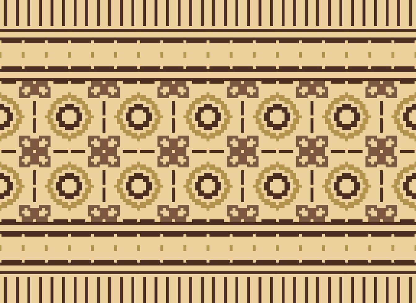 Ethnic Geometric Seamless Fabric Pattern Cross Stitch. Ikat Embroidery Oriental Pixel Pattern Cream Background. Abstract,vector,illustration. Texture,cross Stitch,scarf,decoration,motifs,wallpaper. vector