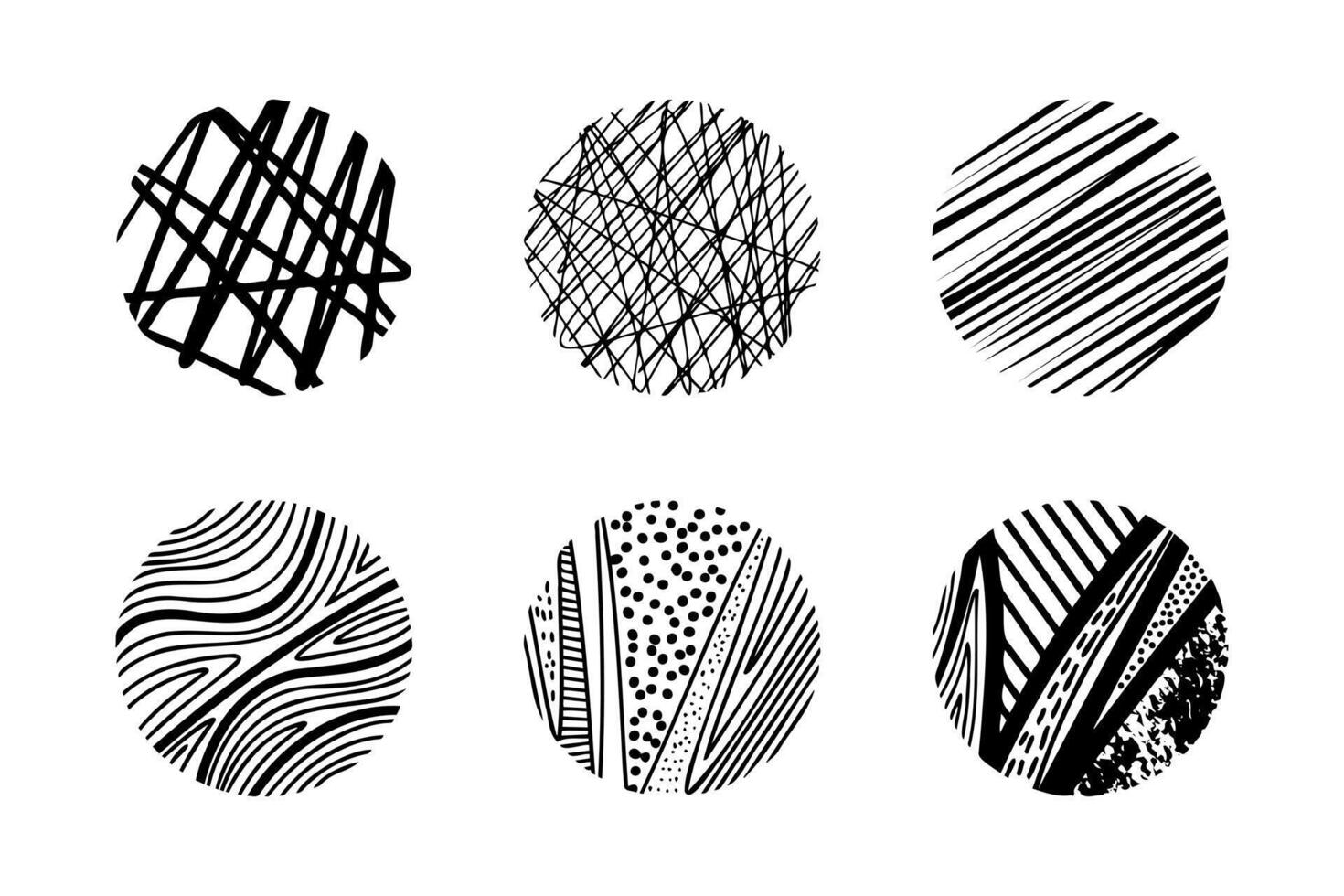 Set of Abstract Round, Hand drawn doodle shapes. vector illustration.