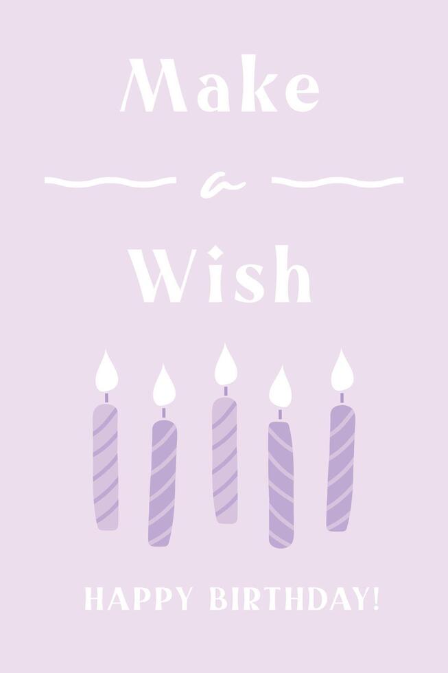 Make a wish birthday card vector