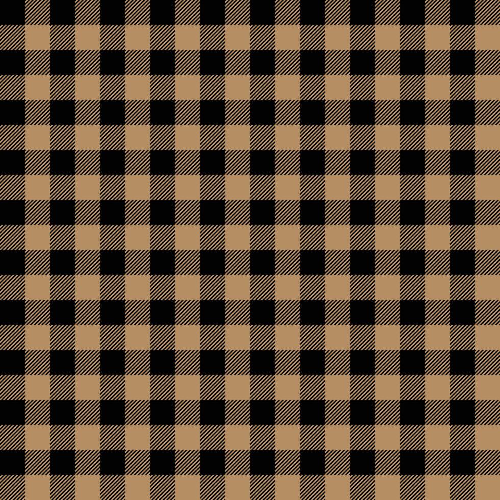 Seamless Repeating Light Brown And Black Buffalo Plaid Pattern vector