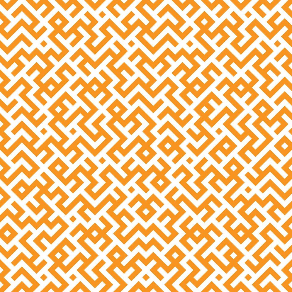 Orange and white seamless geometric diagonal maze pattern vector