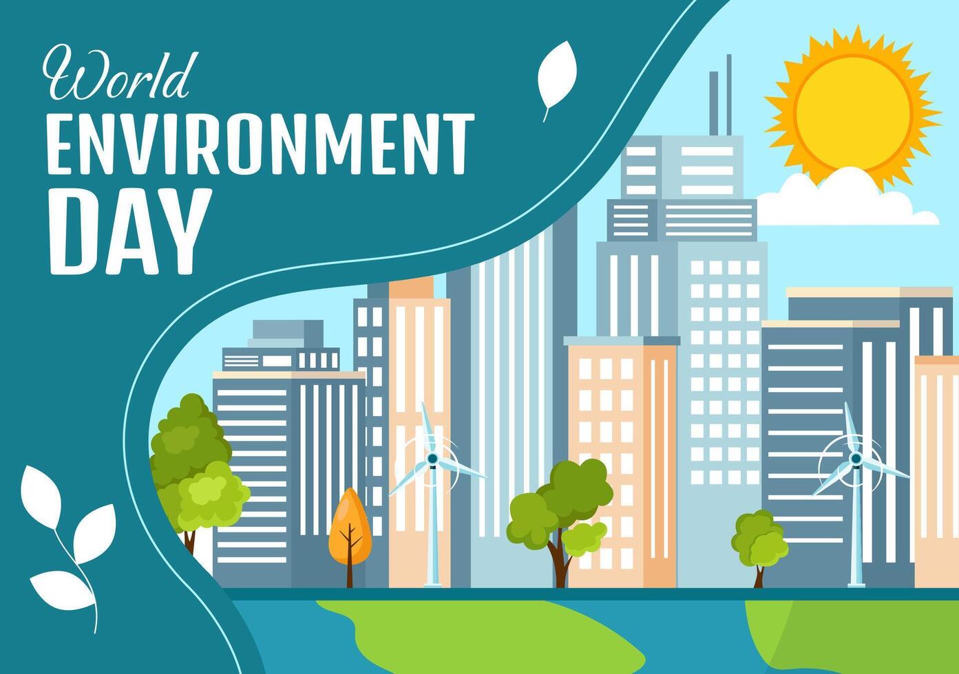 Environment Day Social Media Background Flat Cartoon Hand Drawn Templates Illustration vector