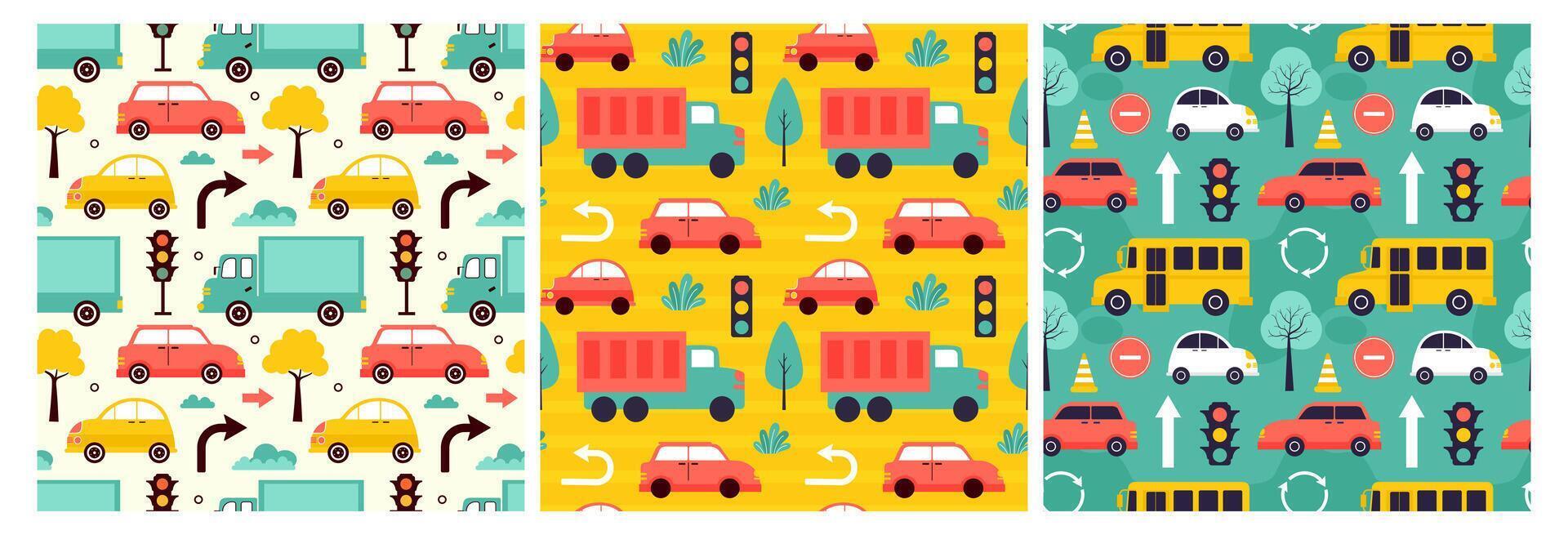 Toys Seamless Pattern Design with Boys and Girls Children Toy Equipment in Cartoon Flat Illustration vector