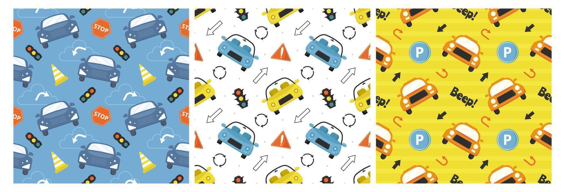 Toys Seamless Pattern Design with Boys and Girls Children Toy Equipment in Cartoon Flat Illustration vector