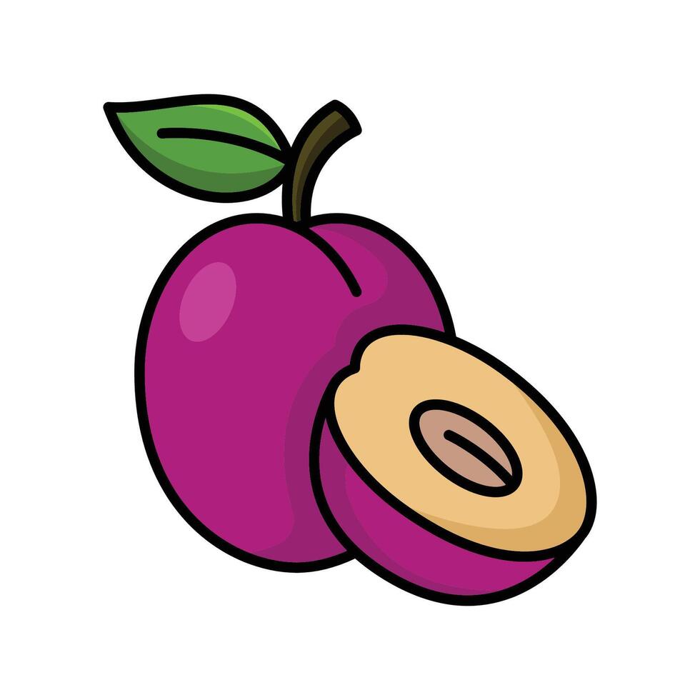 plum icon vector design template in white background