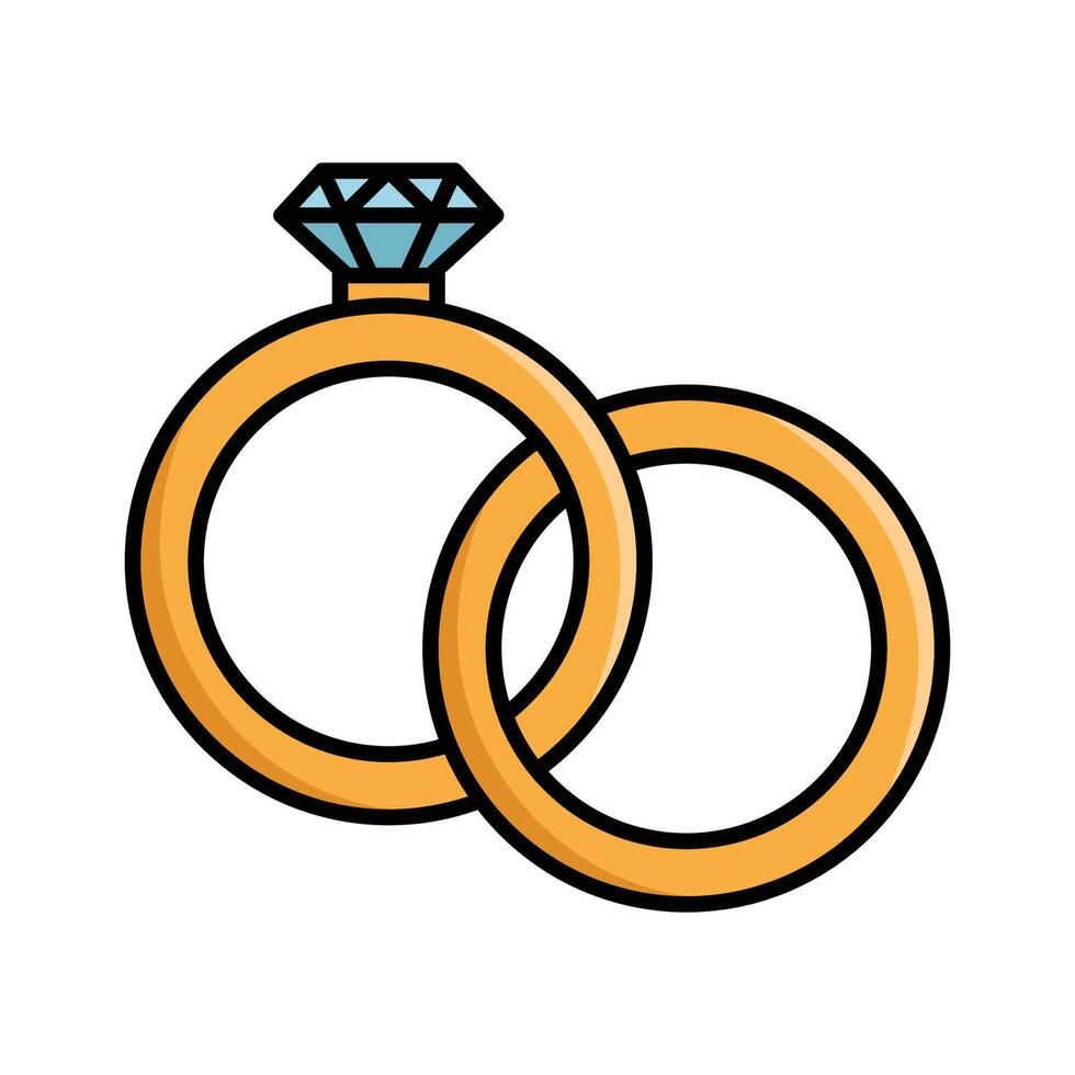 Boda anillo icono vector diseño modelo en blanco antecedentes