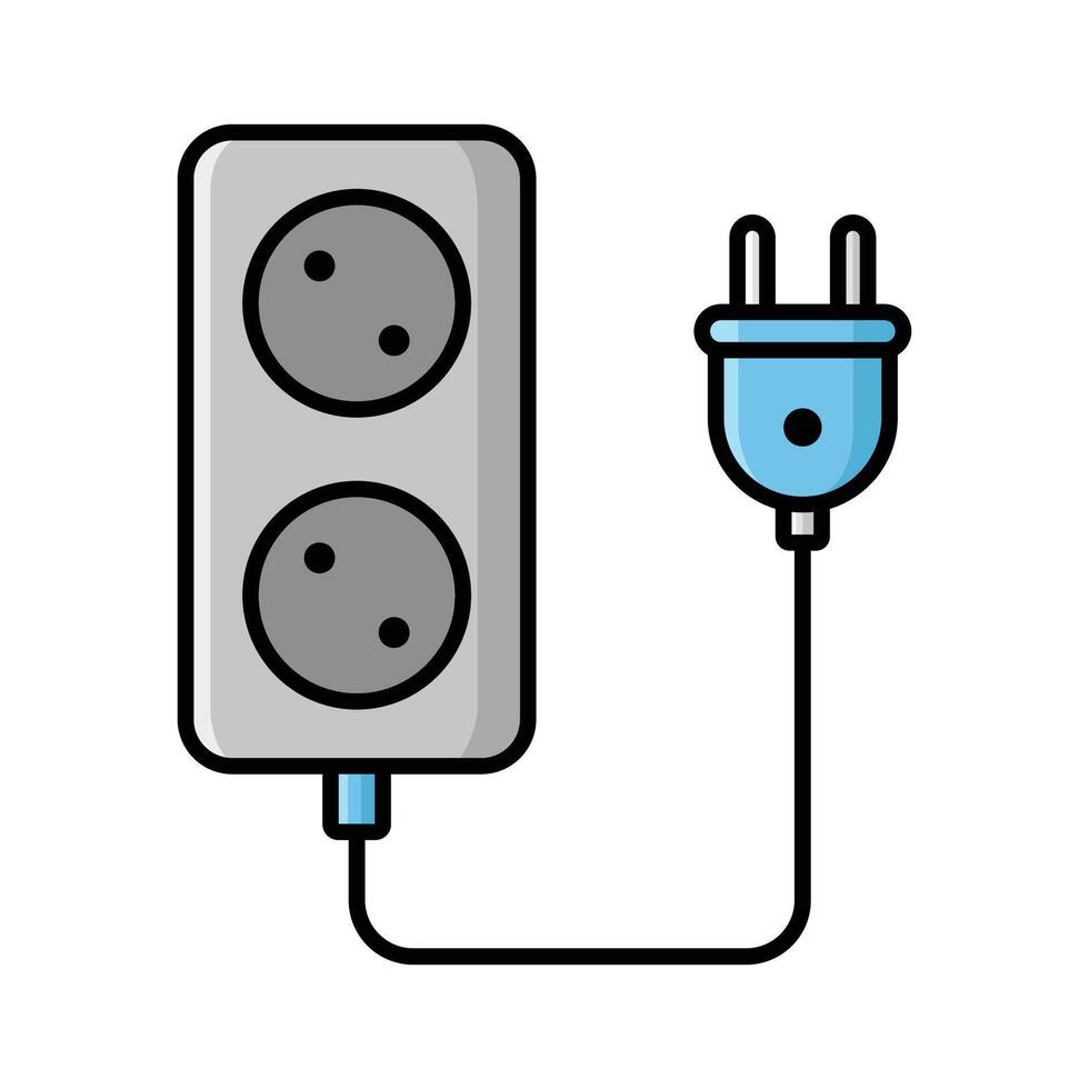 eléctrico enchufe icono vector diseño modelo en blanco antecedentes