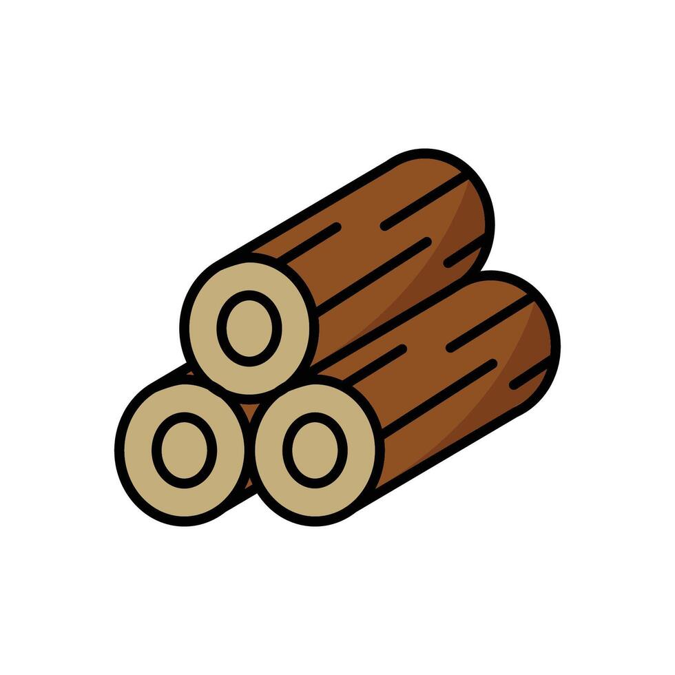 wood log icon vector design template in white background