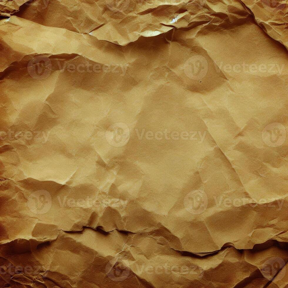AI generated Old brown paper texture with cramps with Generative AI. photo