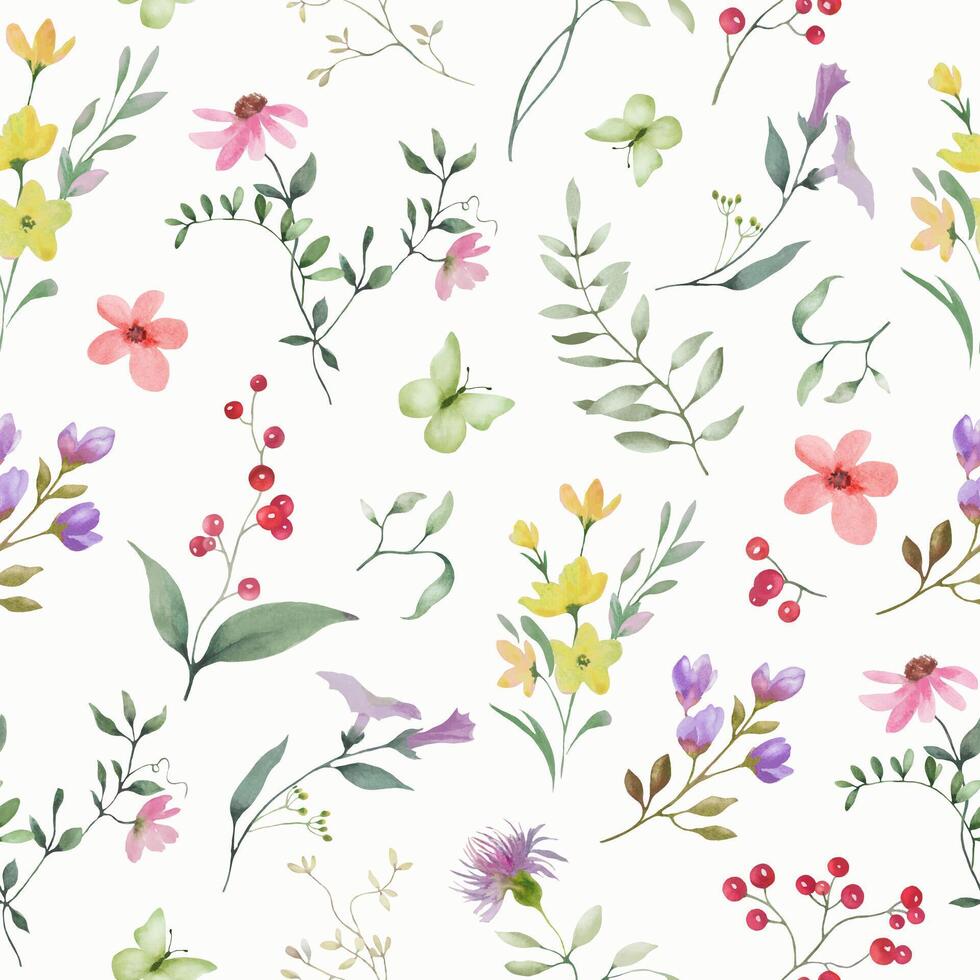 Seamless watercolor pattern. Hand drawn illustration isolated on pastel background. Vector EPS.