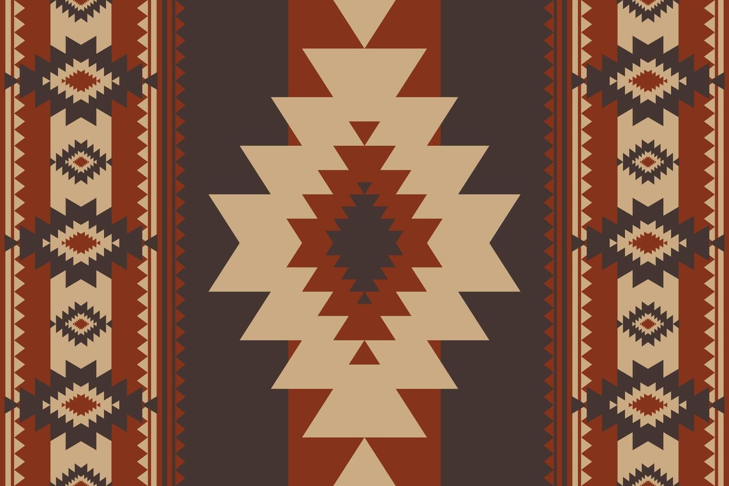 Southwestern Navajo geometric stripes pattern. Aztec southwest geometric shape seamless pattern rustic bohemian style. Ethnic southwest pattern use for textile, carpet, cushion, upholstery, etc vector