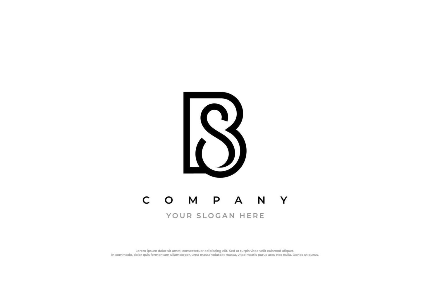 Initial Letter SB or BS Logo Design vector
