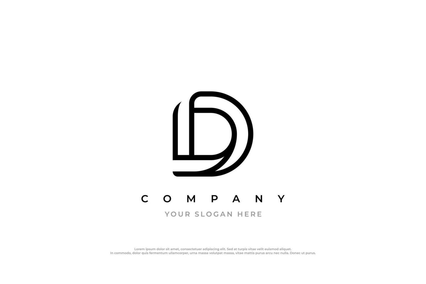 Initial Letter LD or D Logo Design vector