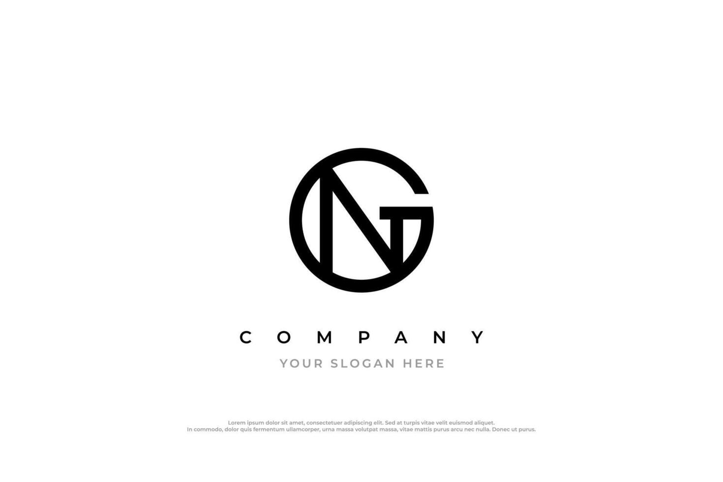 Initial Letter NG Logo or GN Logo Design vector