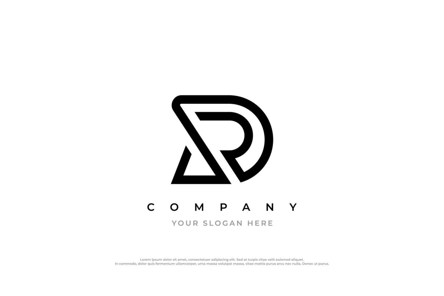 Initial Letter RD or DR Logo Design vector
