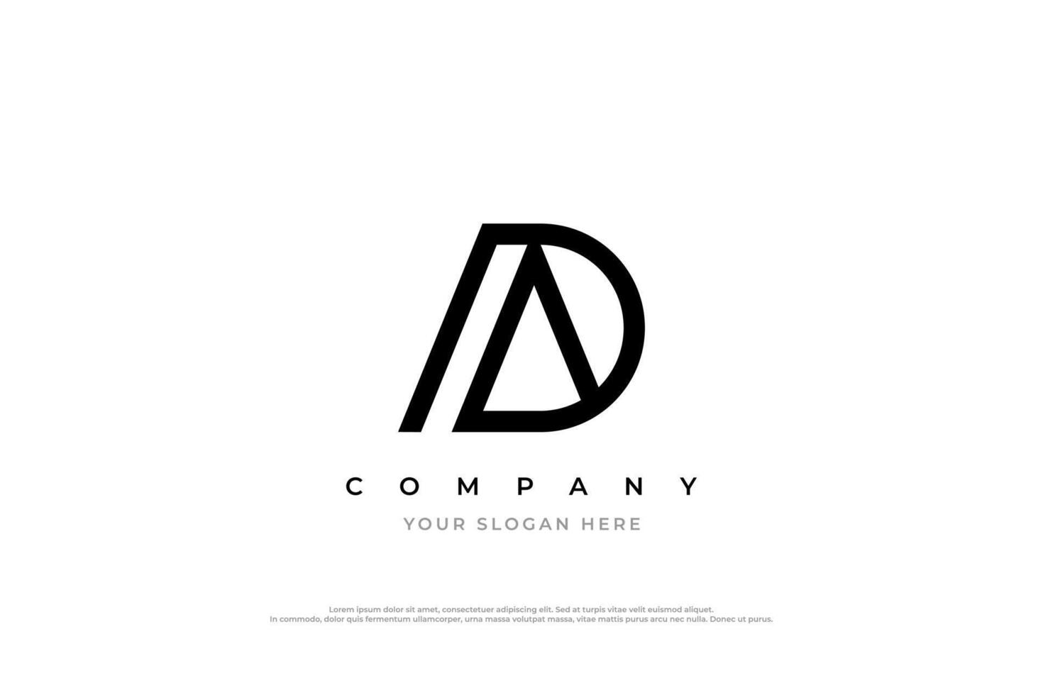 Initial Letter AD or DA Logo Design vector