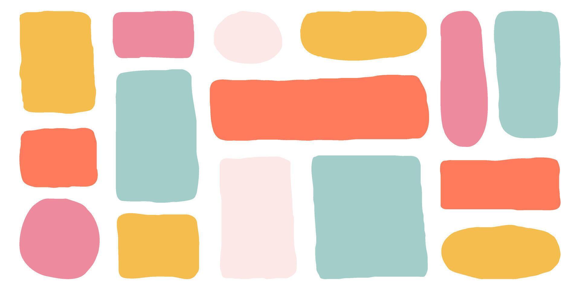 Set isolated hand drawn colorful doodle paper frames. Collection ...