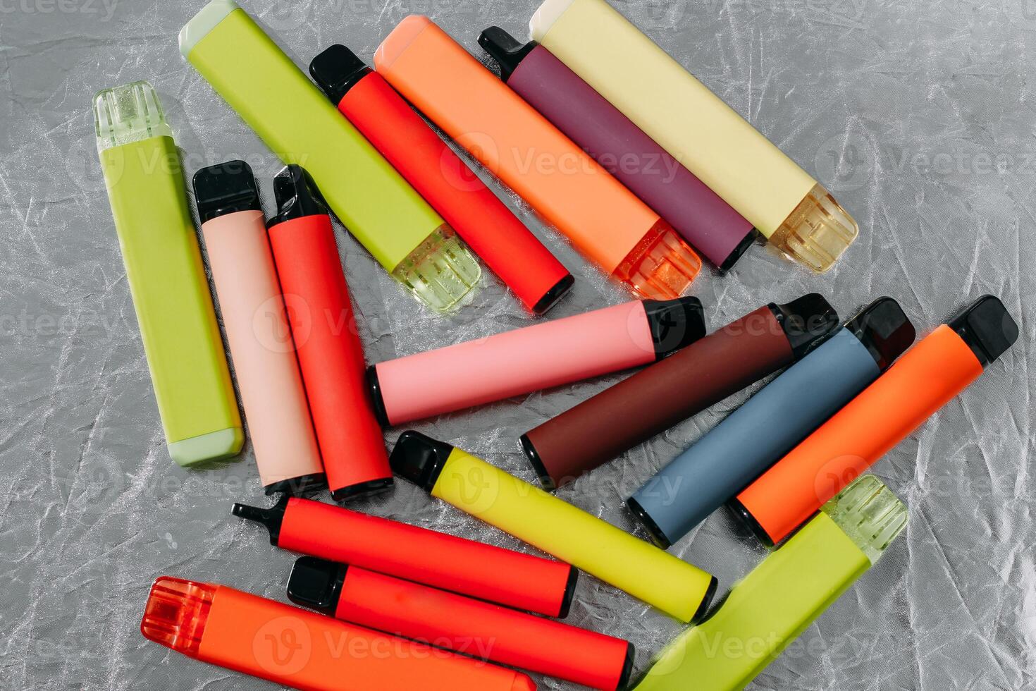 Multicolored multi-use electronic vape cigarettes photo
