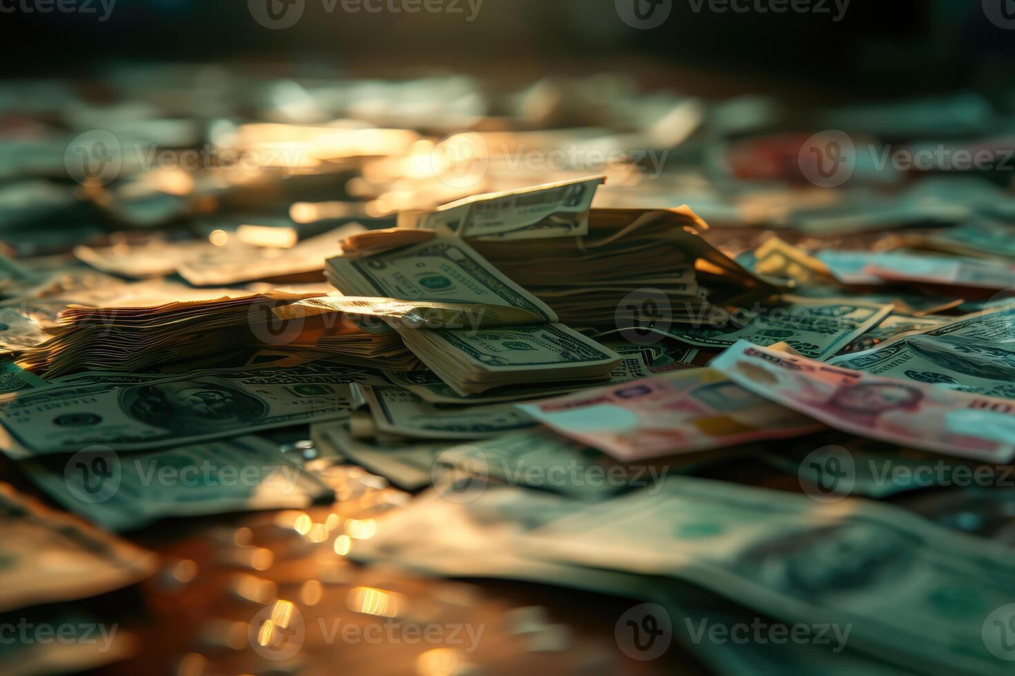 AI generated money cash notes photo