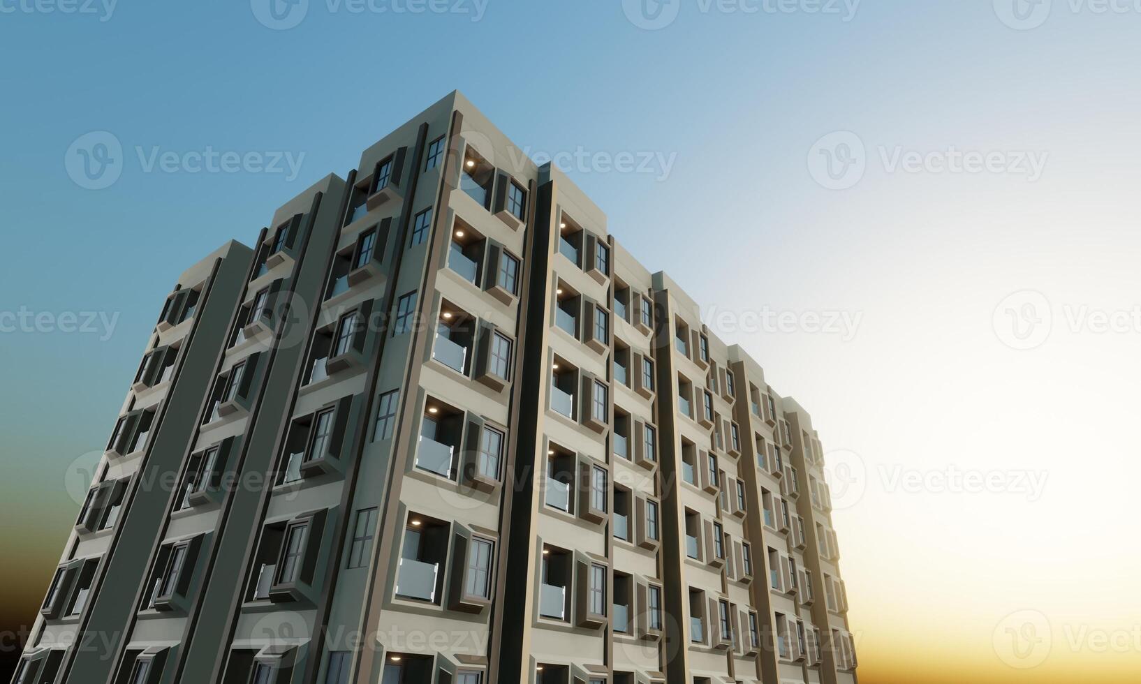 Twilight hotel tower building architecture wallpaper background photo