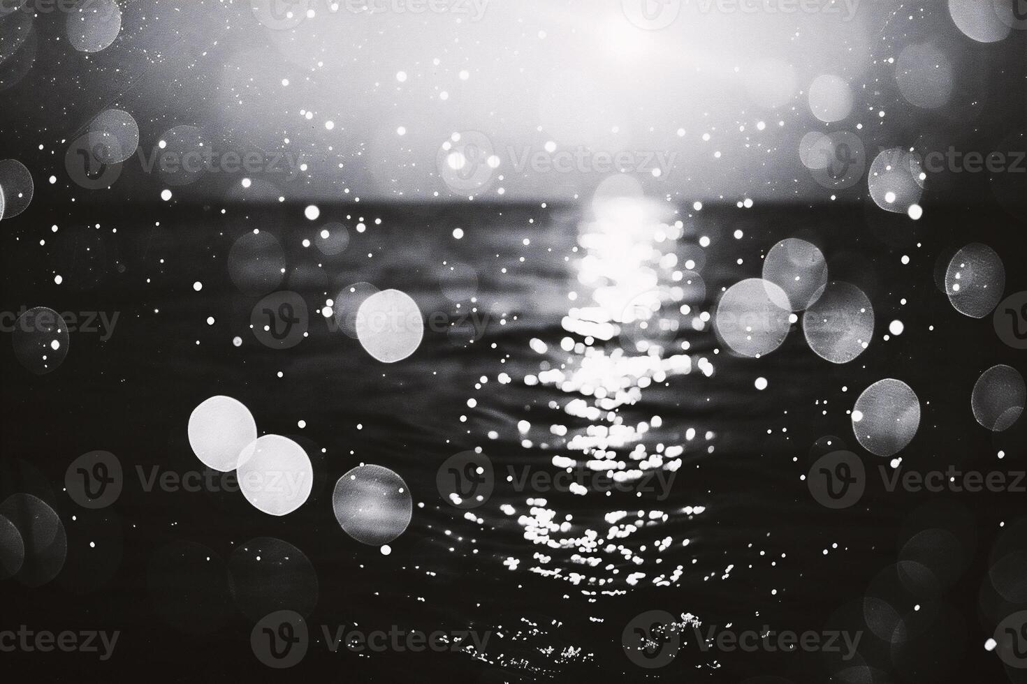 AI generated abstract bokeh background of water and bokeh lights photo