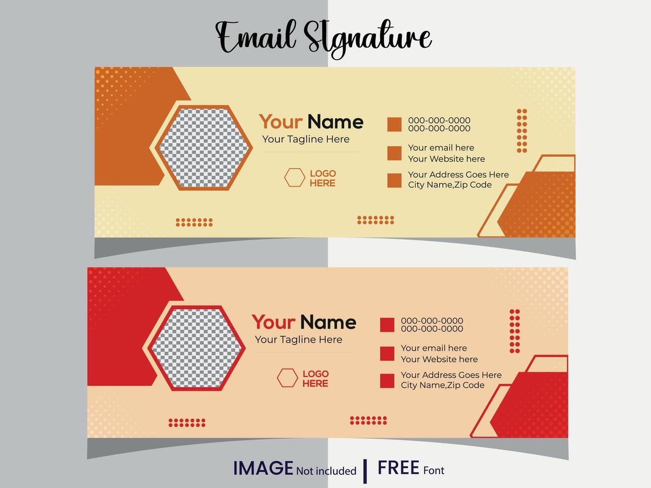 Corporate business professional modern email signature template or email footer and personal social media cover template design creative layout vector