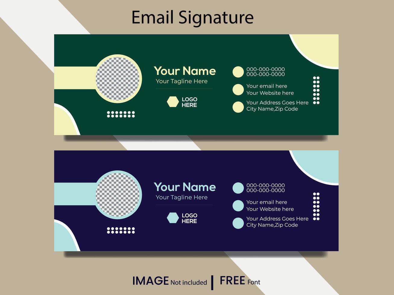 Colorful Email Signatures Template Vector Design. Professional Email Signature Template Modern and Minimal Layout.