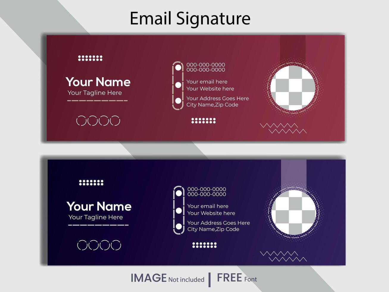 Corporate business professional modern email signature template or email footer and personal social media cover template design creative layout vector