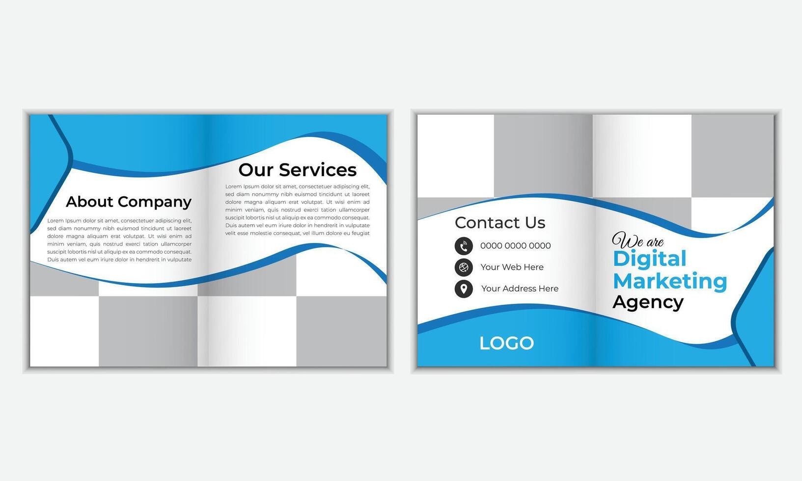 bifold brochure design vector