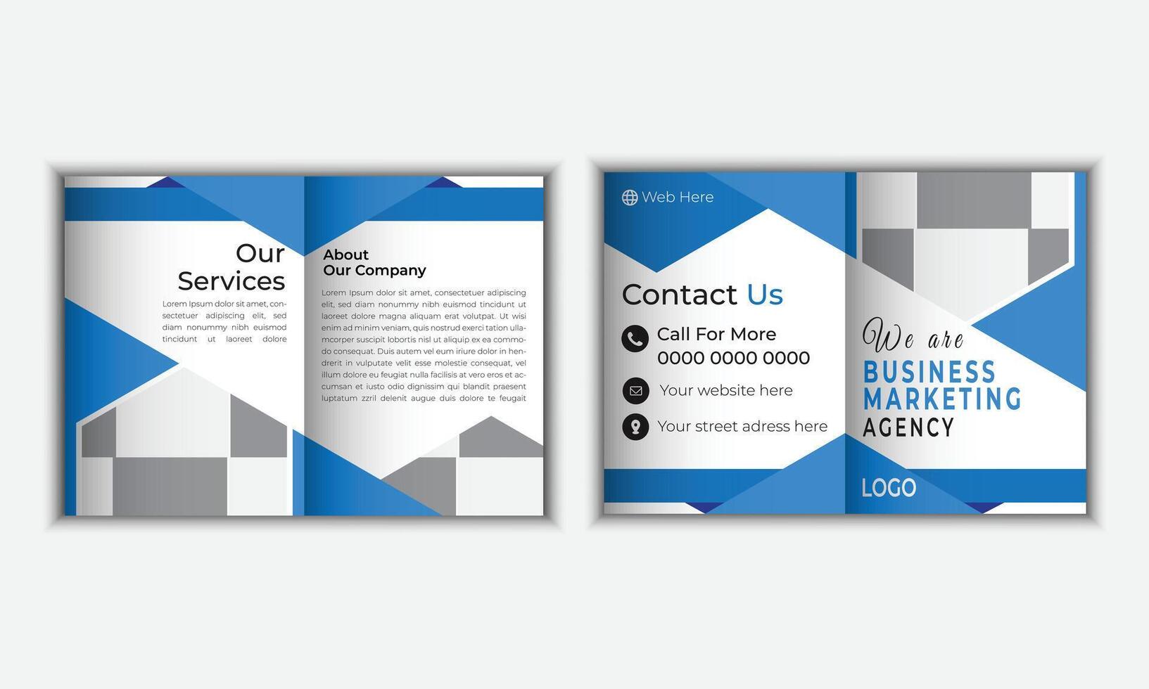bifold brochure and company  catalog design vector