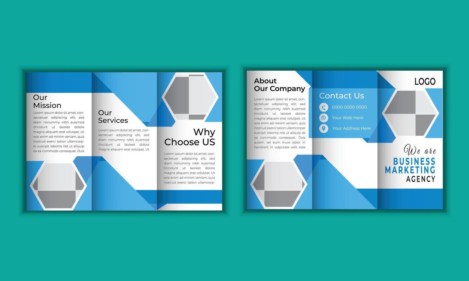 trifold brochure design and company catalog design vector