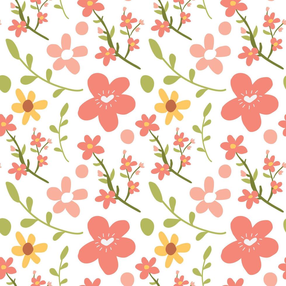 Cute seamless pattern in small flower. vector