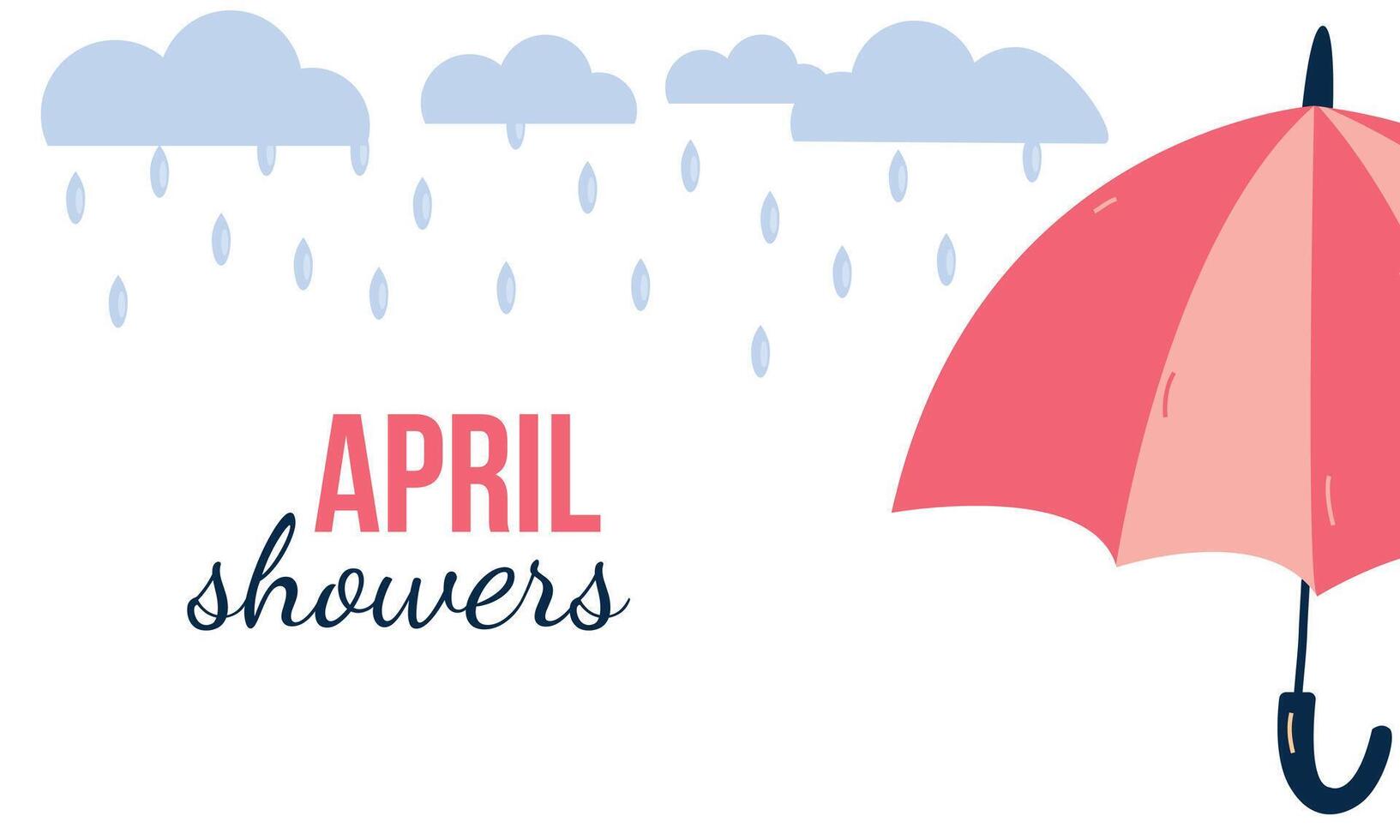 April showers Background with umbrella vector