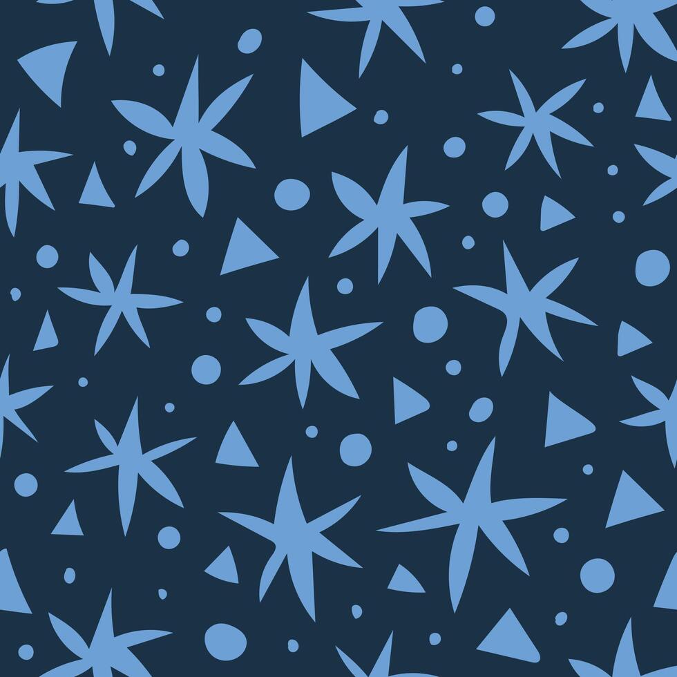 Hand drawn star seamless pattern. vector