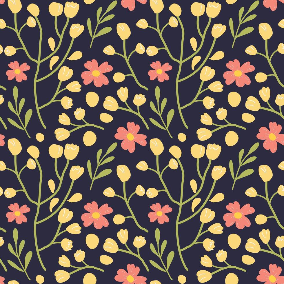 Seamless flower pattern. vector